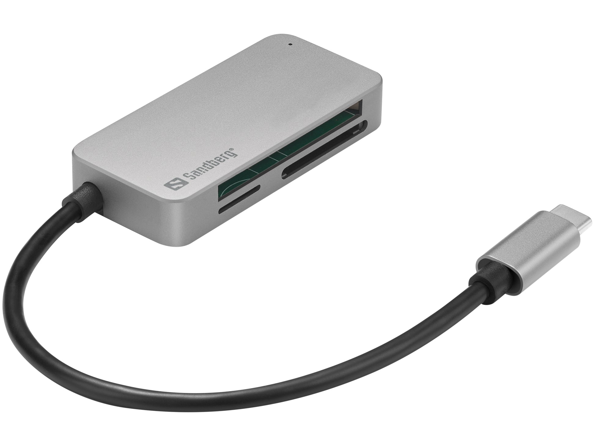 Sandberg Multi Card Reader Pro Kartenleser – CF, SD, microSD, USB-C, USB 3.2 Gen 1 (5 Gbit/s) – Schwarz