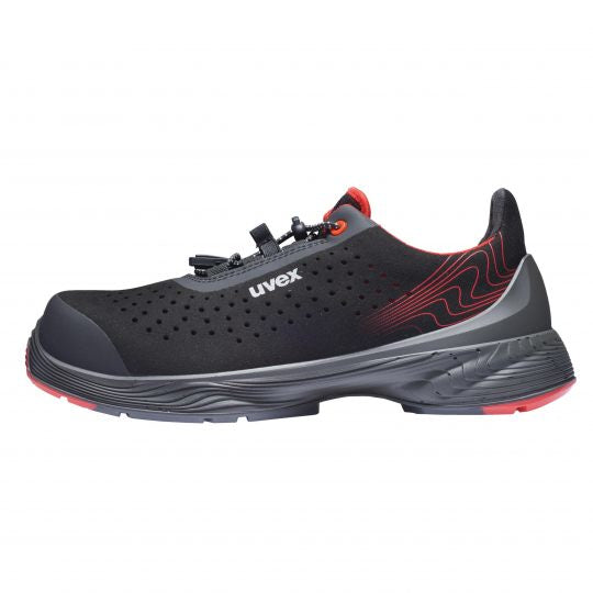 Uvex 1 G2 Sicherheits-Halbschuh S1P – Schwarz/Rot – Grösse 46, Weite 11