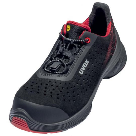 Uvex 1 G2 Sicherheits-Halbschuh S1P – Schwarz/Rot – Grösse 46, Weite 11