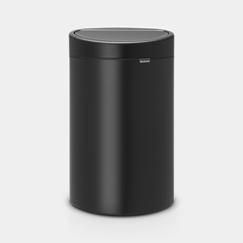 Brabantia Toucheimer Touch Bin New 40 l – Edelstahl, Oval, Schwarz matt
