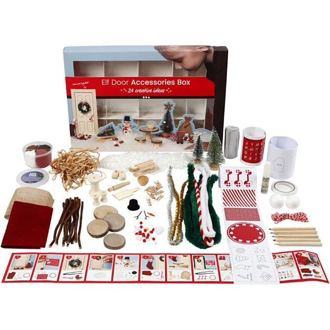Creativ Company Wichteltür Szenen – Bastelset – Weihnachten – 24-teilig