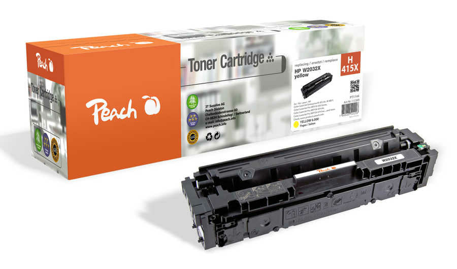 Peach Toner 415X/W2032X – gelb, 6000 Seiten – für HP M455dn/M480f/E45028dn und andere