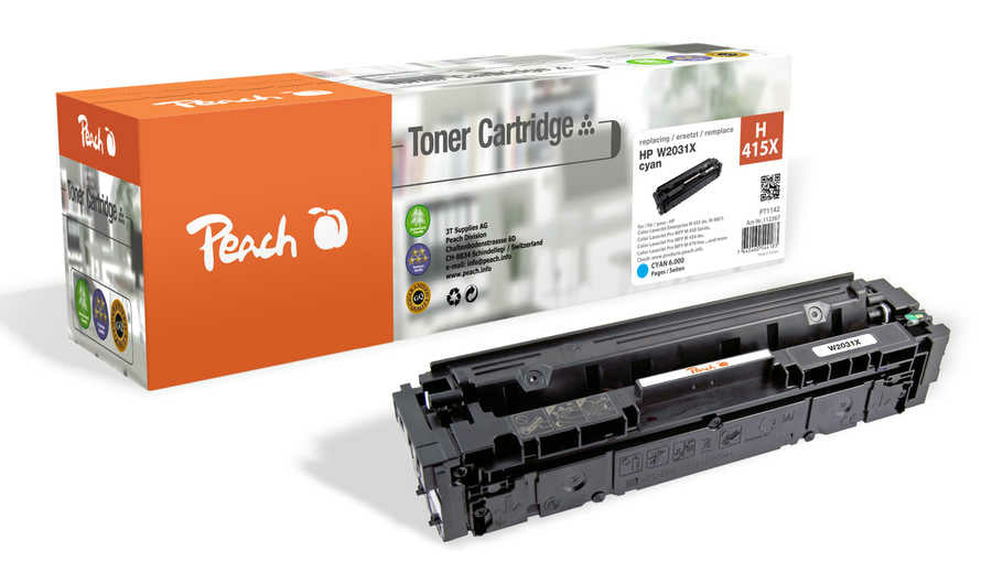 Peach Toner 415X/W2031X – cyan, 6000 Seiten – für HP M 479 dn, M 479 dw, M 479 fdn und andere