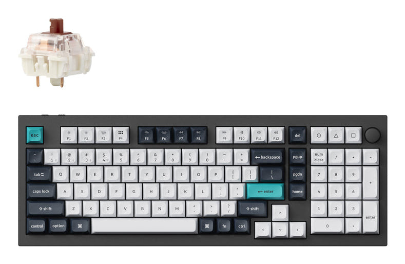 Keychron Q5 Max – Tastatur – Mechanisch (Braun) – Bluetooth 5,2 & 2,4 GHz (USB-A Empfänger) – QWERTZ (CH)