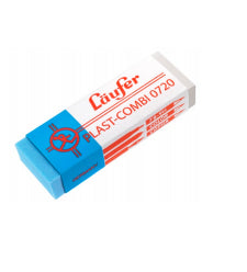 Laufer Radierer – für Kugelschreiber, Faserschreiber – 46 × 9 × 20 mm – Kunststoff – transparent, blau