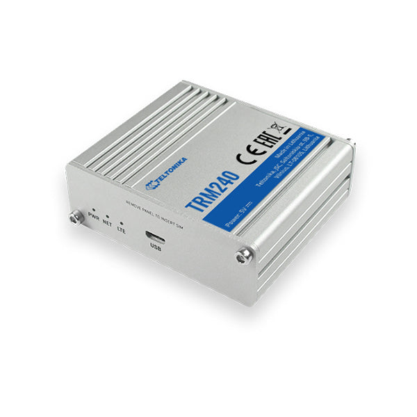 Teltonika TRM240 Modem – LTE Cat 1 (4G), 3G/2G, 1× Micro-USB, inkl. LTE-Antenne (SMA), schwarz