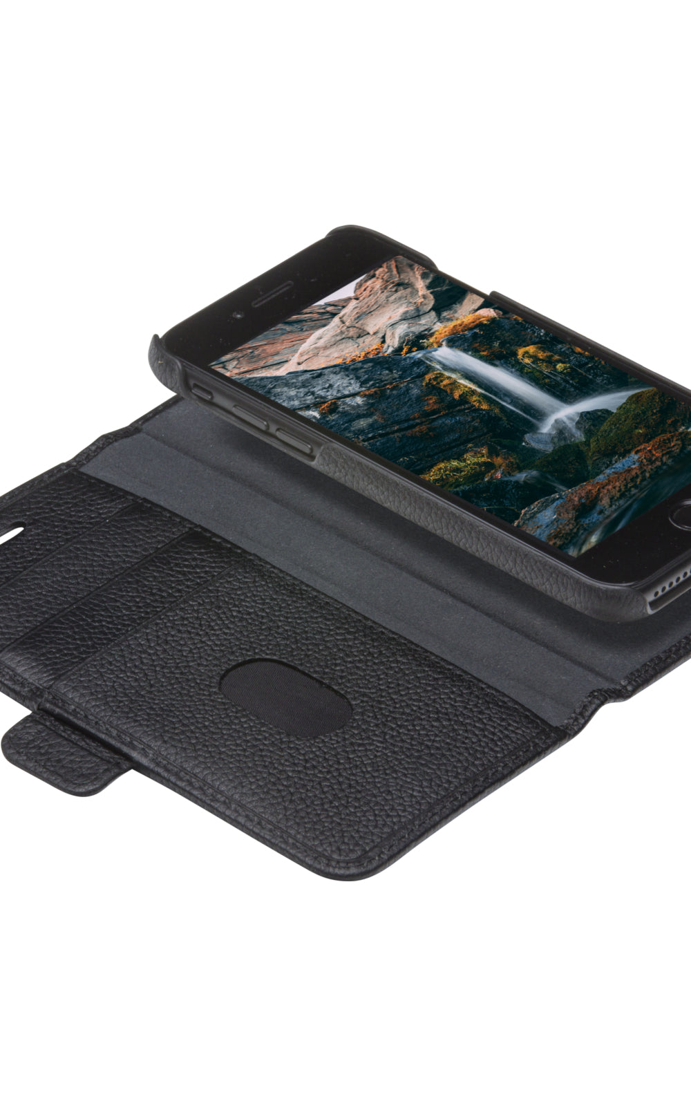 dbramante1928 New York Wallethülle – für Apple iPhone SE/8/7, 3 Kartenfächer, Night Black, schlagfest