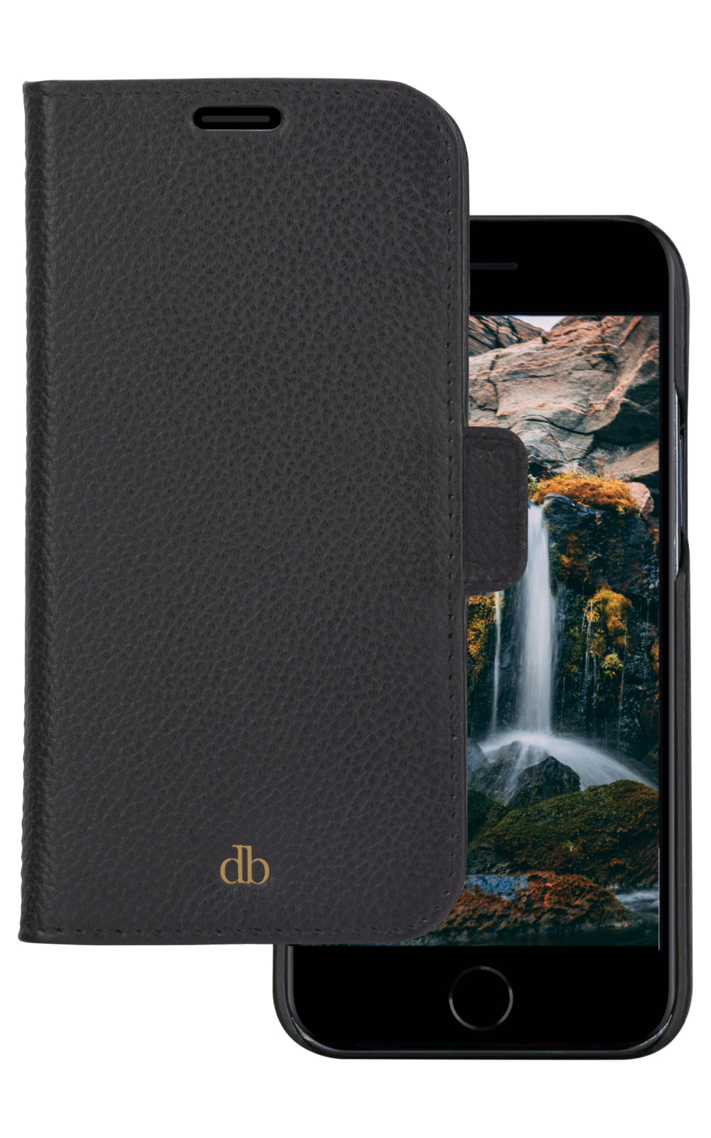 dbramante1928 New York Wallethülle – für Apple iPhone SE/8/7, 3 Kartenfächer, Night Black, schlagfest