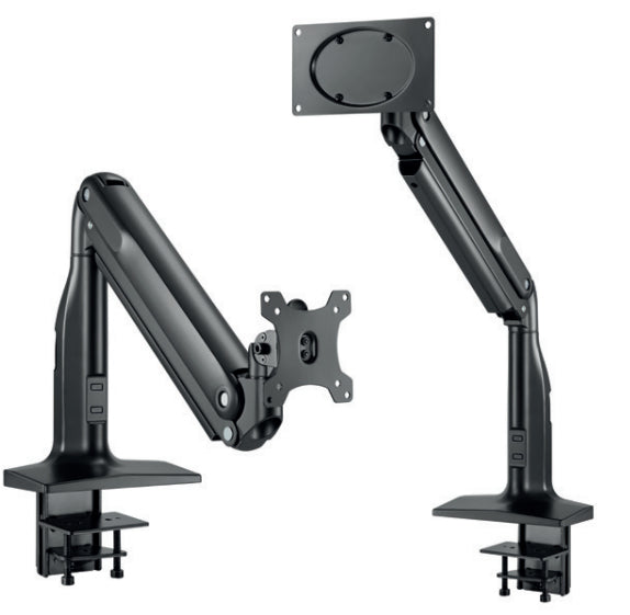 Hagor 8702 – Monitorarm, Tischklemme, bis 43", VESA 75 × 75/100 × 100/200 × 100 mm, 18 kg, schwarz