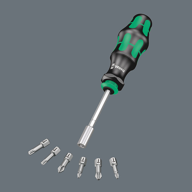 Wera Kraftform Kompakt – Multi-Bit-Schraubenzieher-Set PH/PZ/SL, 6-teilig, 28 SB