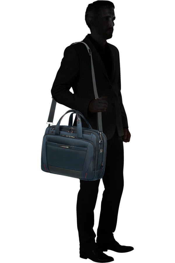 Samsonite Pro-DLX 5 Notebook-Tasche – 17/23 l, RFID-Fach, Aufsteckfunktion, Nylon, Blau