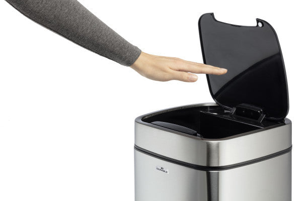 Durable Abfallcontainer – 21 l – mit Deckel – Edelstahl – Ø 270 × H 570 mm