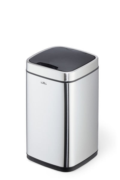 Durable Tisch-Abfallbehälter – 12 l – Edelstahl – Ø 240 × H 430 mm – sensorgesteuert, batteriebetrieben