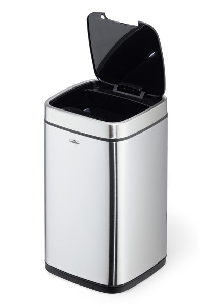 Durable Tisch-Abfallbehälter – 12 l – Edelstahl – Ø 240 × H 430 mm – sensorgesteuert, batteriebetrieben