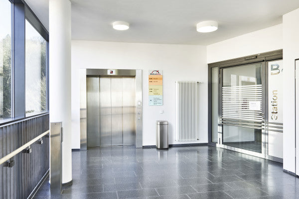 Durable Abfallcontainer – 35 l – mit Deckel – Edelstahl – Ø 305 × H 690 mm – kontaktloser Sensor