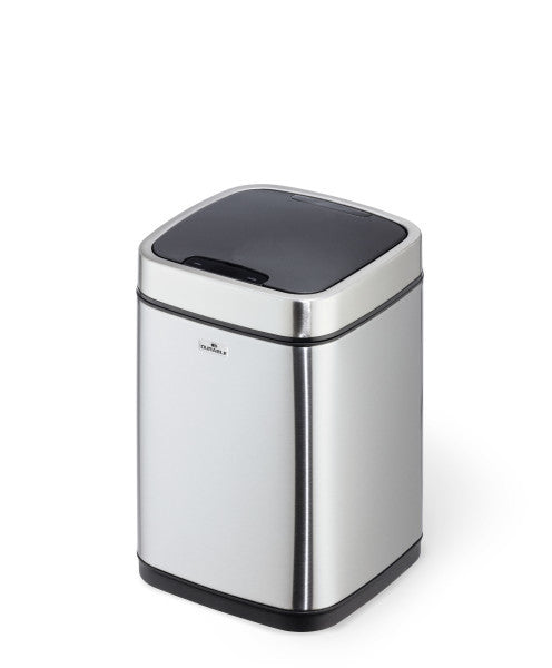 Durable Tisch-Abfallbehälter – 6 l – mit Deckel – Edelstahl – Ø 210 × H 315 mm