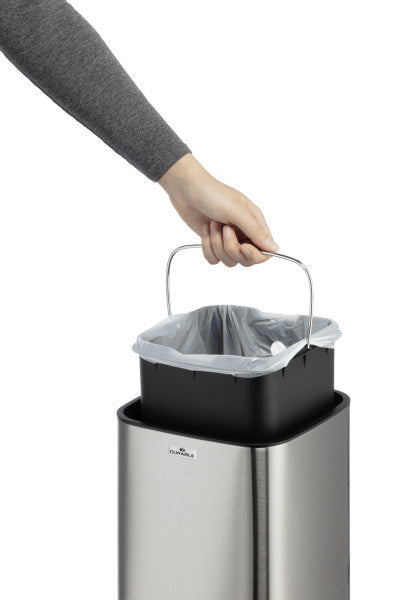 Durable Tisch-Abfallbehälter – 6 l – mit Deckel – Edelstahl – Ø 210 × H 315 mm