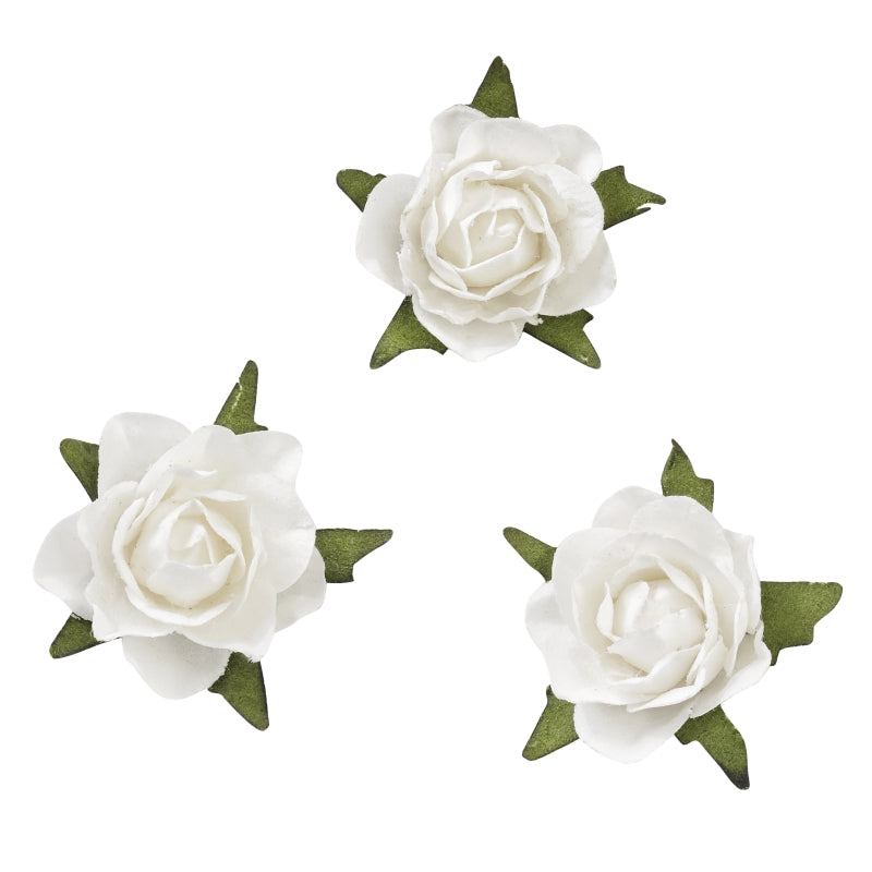 HobbyFun Streu-Rosen, Kunststoff, Weiss, 20 mm, 20 Stk