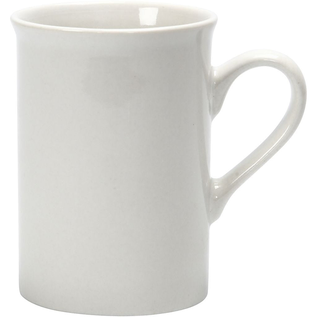 Creativ Company Tassen – 2er Set, Ø 7,4 cm, H 10,0 cm, Porzellan, Weiss