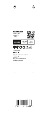 Bosch EXPERT Säbelsägeblatt 150 × 2,5 mm Hartmetall – für Metall – 1 Stk