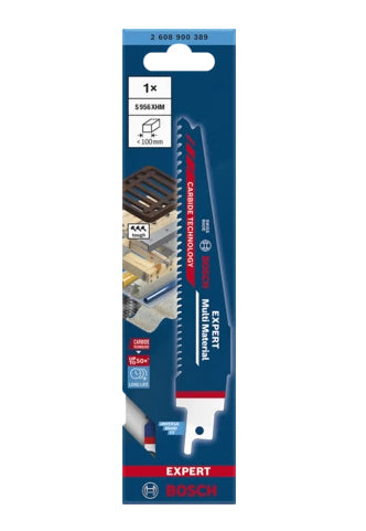 Bosch EXPERT Multi Material Säbelsägeblatt 100 mm Hartmetall – für Metall, Holz, Kunststoff – 1 Stk