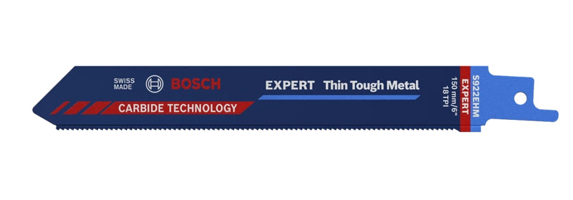 Bosch EXPERT Thin Tough Metal S 922 EHM Säbelsägeblatt 150 mm, 1,4 mm Hartmetall – für Edelstahlblech (dünn) –
