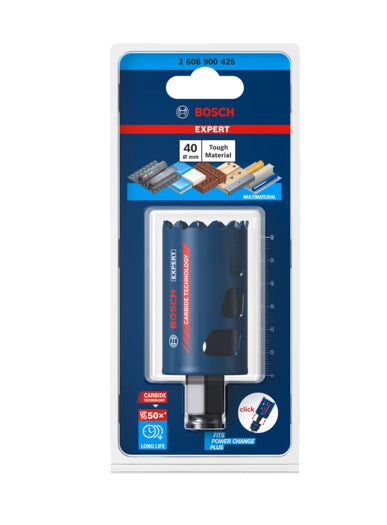 Bosch Professional – Lochsäge, Tough Material, EXPERT, 40 mm × 60 mm, blau, rot