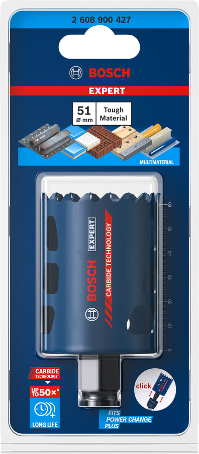 Bosch Lochsäge, Tough Material, EXPERT, 51 mm × 60 mm, schwarz, blau