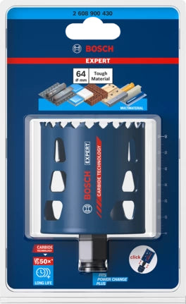 Bosch EXPERT Tough Material Lochsäge 64 × 60 mm Wolframkarbid (TC) – für Fliesen – 1 Stk