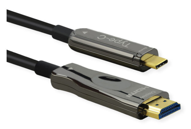 ROLINE USB-C auf HDMI Kabel 4K 60 Hz – 30 m – AOC – für Geräte mit USB-C (DisplayPort Alt Mode)