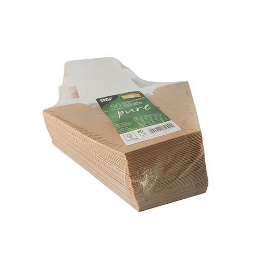 Papstar Take-away-Box, Papier/Karton – 123 × 123 × 82 mm, braun – FSC – 50 Stk.