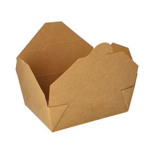 Papstar Take-away-Box, Papier/Karton, PLA-beschichtet – 1 l, 165 × 135 × 50 mm, braun – FSC – 50 Stk.