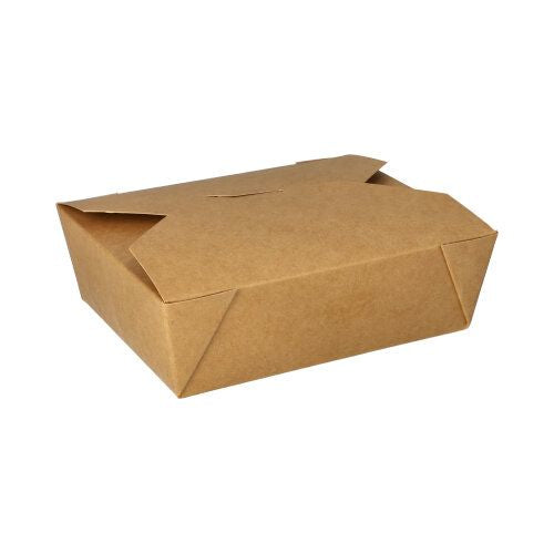 Papstar Take-away-Box, Papier/Karton, PLA-beschichtet – 1 l, 165 × 135 × 50 mm, braun – FSC – 50 Stk.