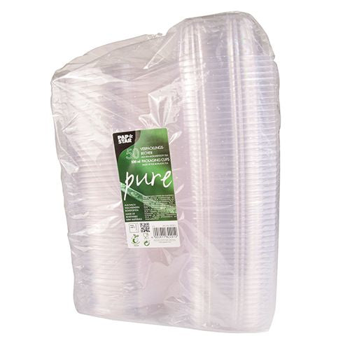 Papstar Schale PURE, PLA – 500 ml 161 × 132 × 64 mm, transparent – 50 Stk.