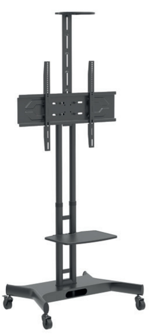 Hagor TV-Wagen – 55–84" – VESA 75×75–800×500 – bis 90 kg, Höhenverstellbar, mit Rollen – HP Twin Stand HD