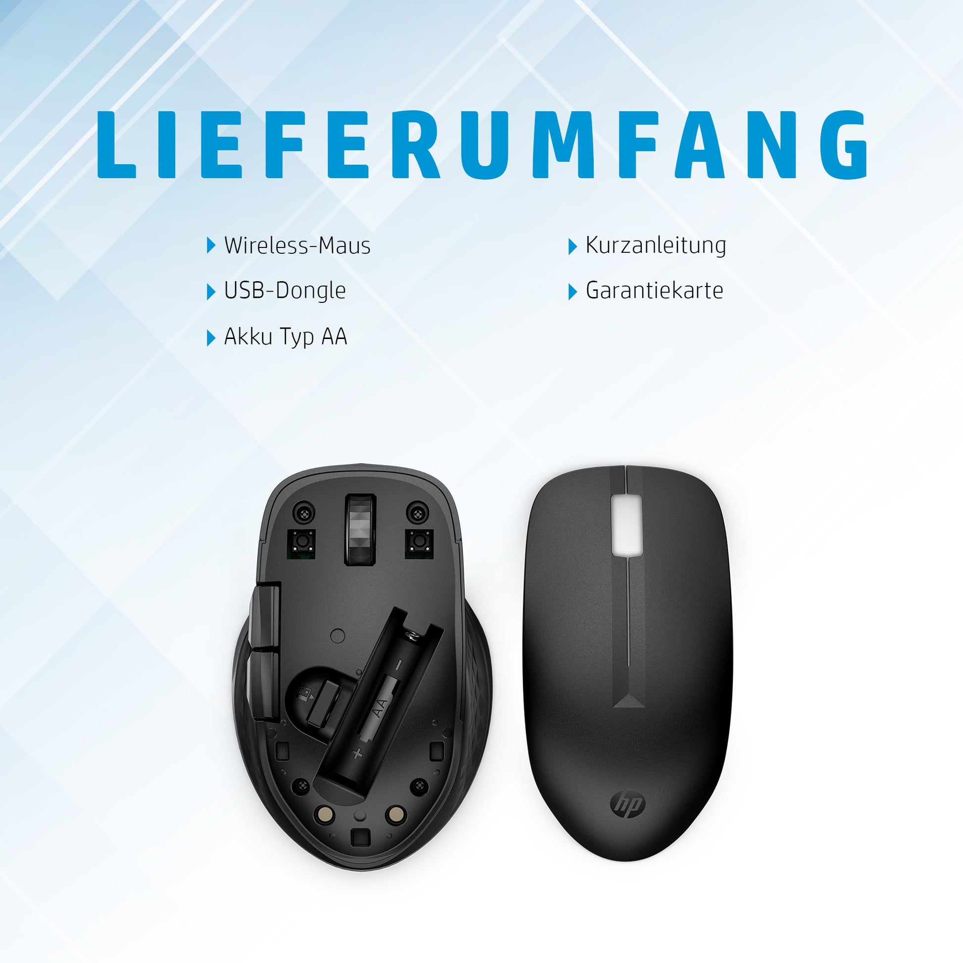 HP 435 Multi-Device Wireless Maus – Kabellos (Bluetooth/2,4 GHz), 4000 DPI, Beidhändig