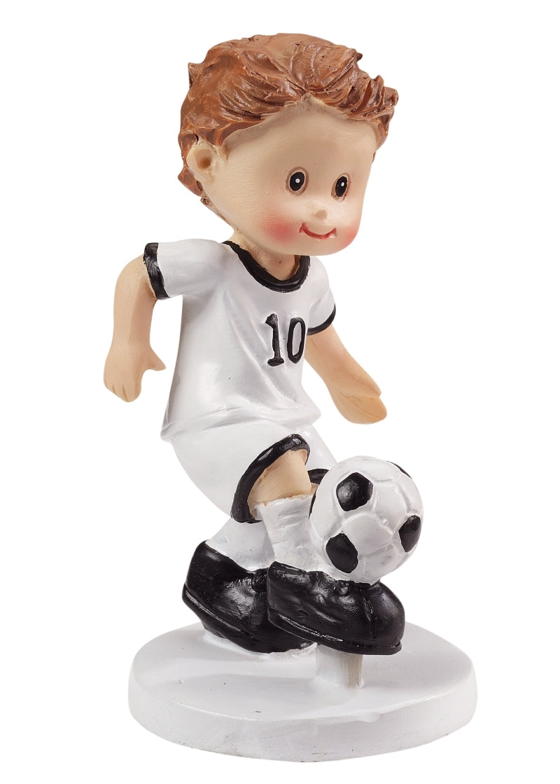 HobbyFun Mini-Figur Fussballer, 8,5 cm, Polyresin, Weiss
