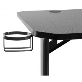 Vonyx Rollbarer Computertisch, 1'200×750×600 mm, bis 100 kg, mit Beleuchtung, schwarz