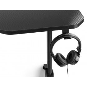 Vonyx Rollbarer Computertisch, 1'200×750×600 mm, bis 100 kg, mit Beleuchtung, schwarz