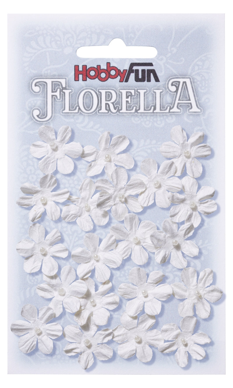 HobbyFun Streuteile, Blume, weiss, 20 Stk