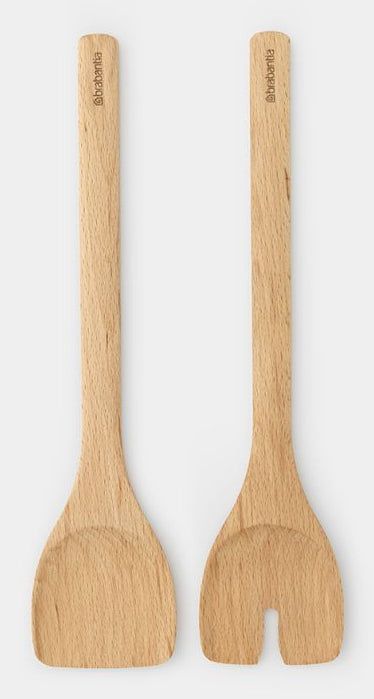 Brabantia Profile Salatbesteck – 2-teilig, 30,4 cm, Holz, Braun