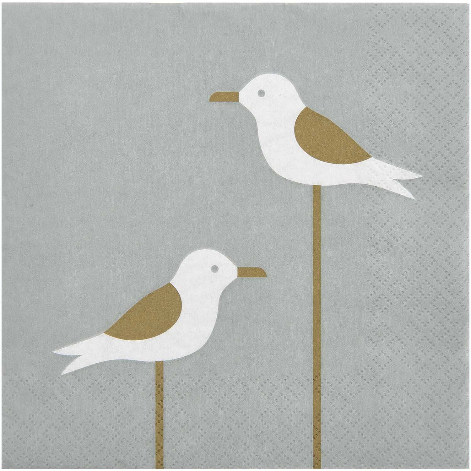Rico Design Servietten Möwen – 33 × 33 cm, 3-lagig – 20 Stück