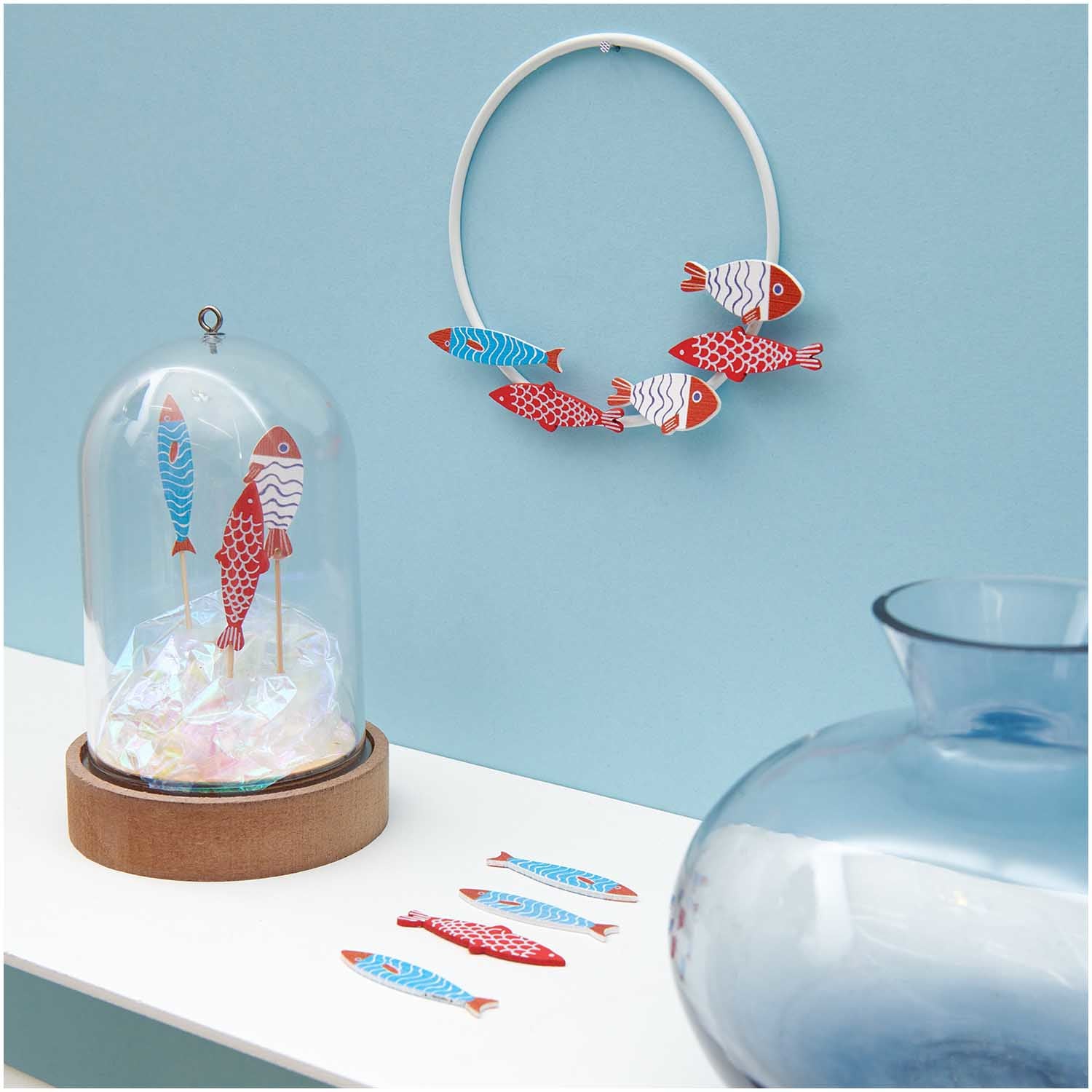 Rico Design Party-Piekser Fische – Weiss – 8 cm – Holz – 6 Stk