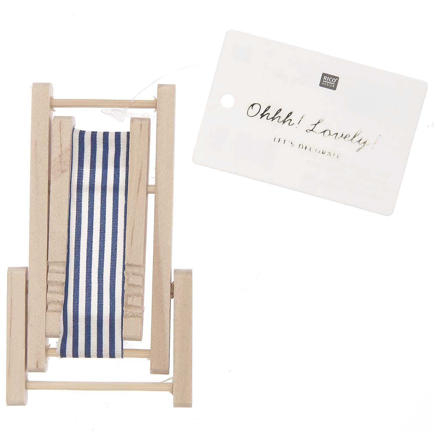 Rico Design Holzrohling Liegestuhl, 1 Stk, 5,5 × 8 cm, Holz