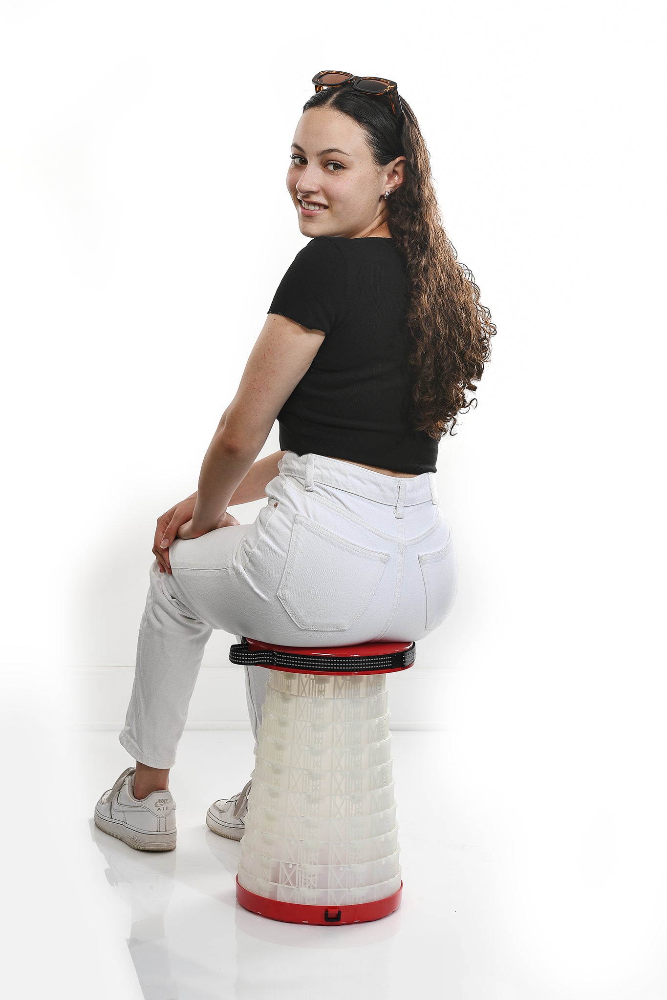 Wedo Hocker Sittoglow – Sitzhöhe 7–42 cm, 130 kg, Rot