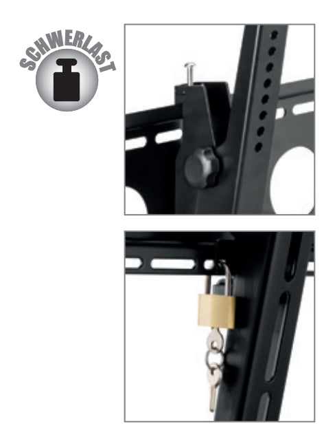 Hagor Wandhalterung, neigbar, für 75–130", VESA 1200×900, schwarz