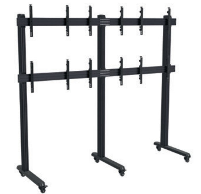Hagor Videowandhalterung – 46–55" – VESA 75×75–800×400 – bis 240 kg, mit Rollen – HA-VWT 3×2