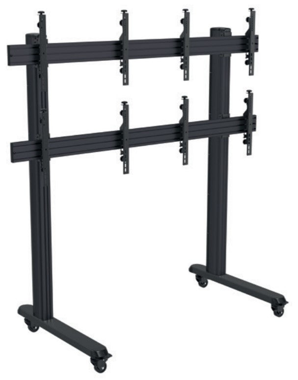 Hagor Videowandhalterung – 46–55" – VESA 75×75–800×400 – bis 160 kg, mit Rollen, für 4 Displays – HA-VWT