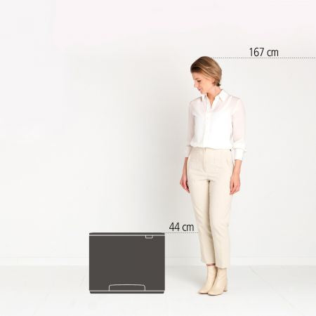Brabantia Systempapierkorb – 3 × 11 l – Kunststoff, Schwarz matt – Pedal, rutschfeste Standfläche