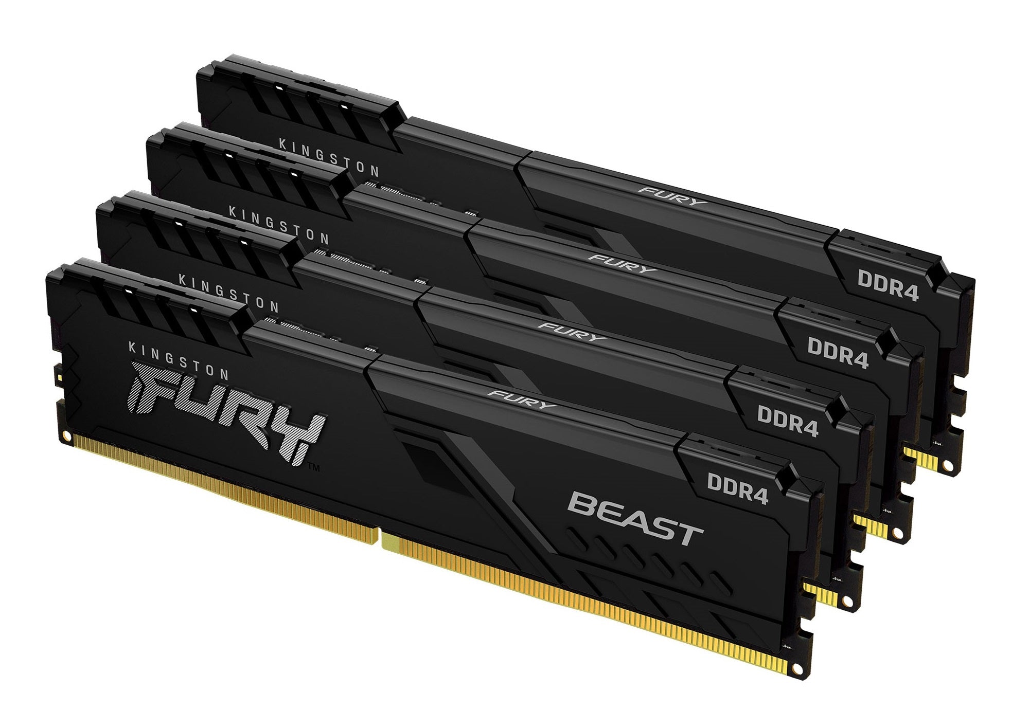 Kingston Technology Kingston FURY Beast – Arbeitsspeicher – 64 GB (4×16 GB) – DDR4 3600 MT/s CL18, 288-Pin DIMM, Schwarz